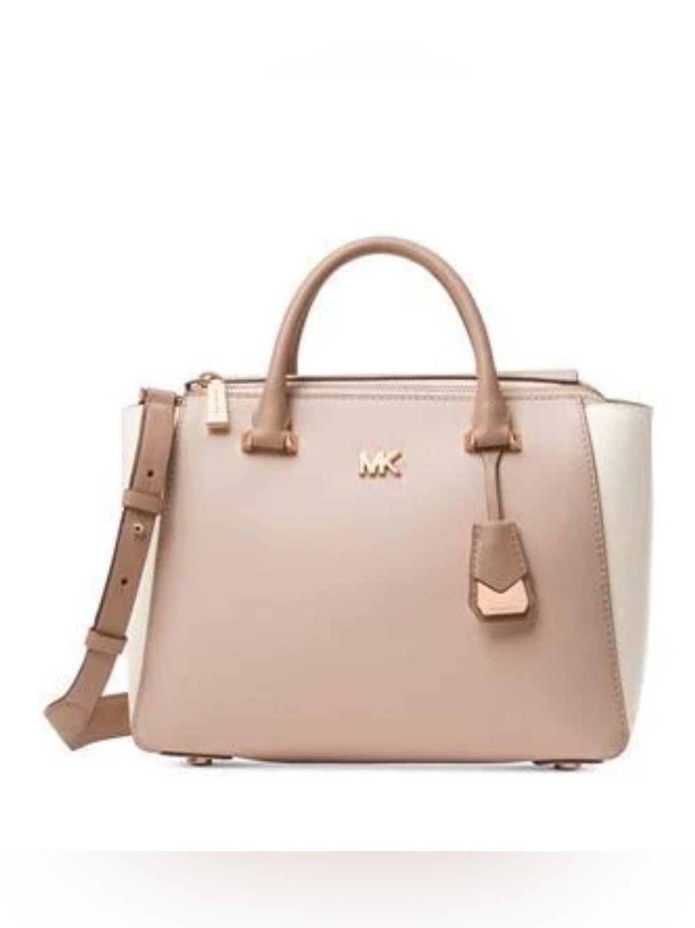 Michael Kors Blush and Cream Leather Satchel with Strap